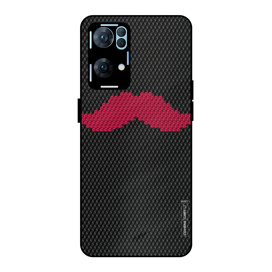 Pink Moustache Metal Back Case for Oppo Reno7 Pro 5G