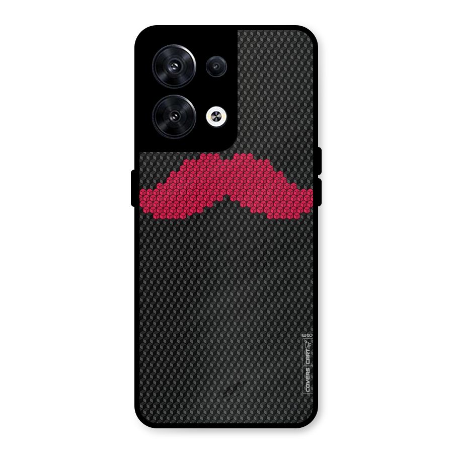 Pink Moustache Metal Back Case for Oppo Reno8 5G