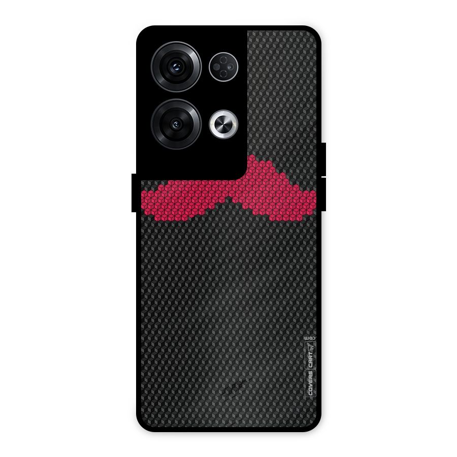 Pink Moustache Metal Back Case for Oppo Reno8 Pro 5G