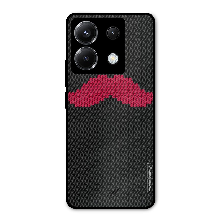 Pink Moustache Metal Back Case for Poco X6