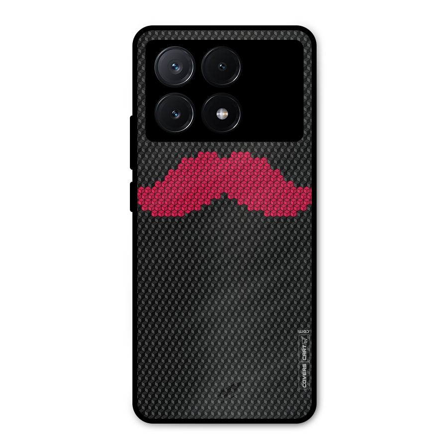 Pink Moustache Metal Back Case for Poco X6 Pro