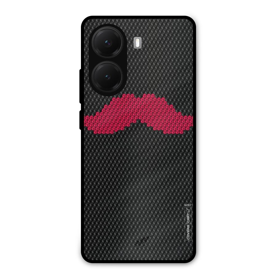 Pink Moustache Metal Back Case for Poco X7 Pro