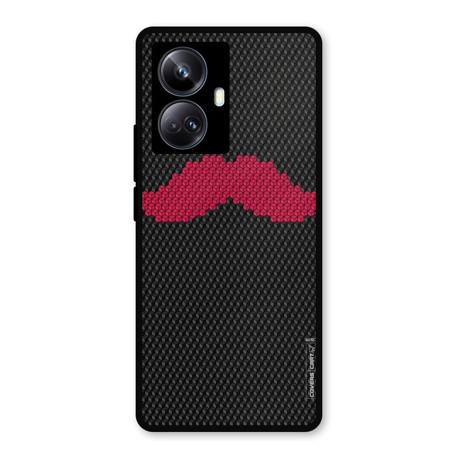 Pink Moustache Metal Back Case for Realme 10 Pro Plus