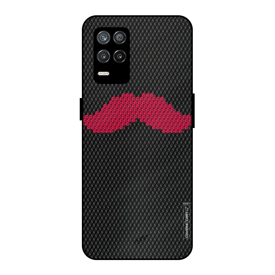 Pink Moustache Metal Back Case for Realme 8s 5G
