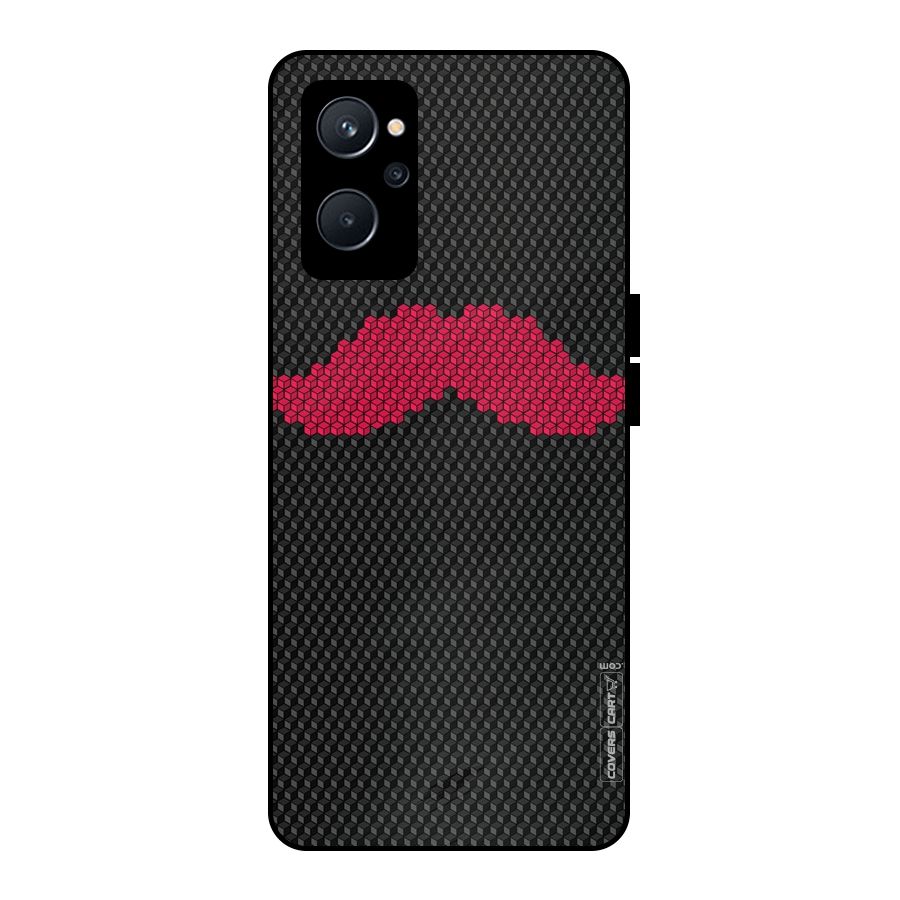 Pink Moustache Metal Back Case for Realme 9i 5G