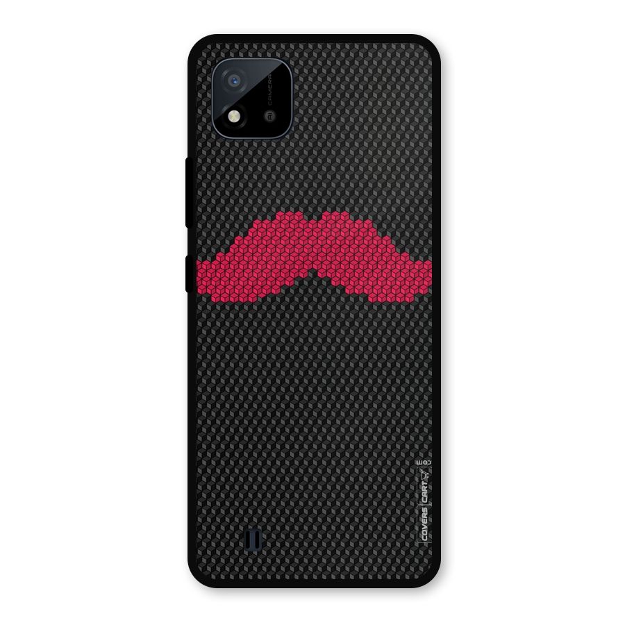 Pink Moustache Metal Back Case for Realme C11 2021