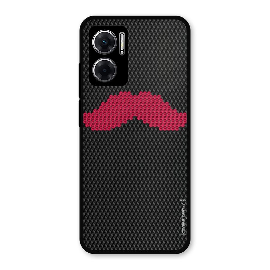 Pink Moustache Metal Back Case for Redmi 11 Prime 5G