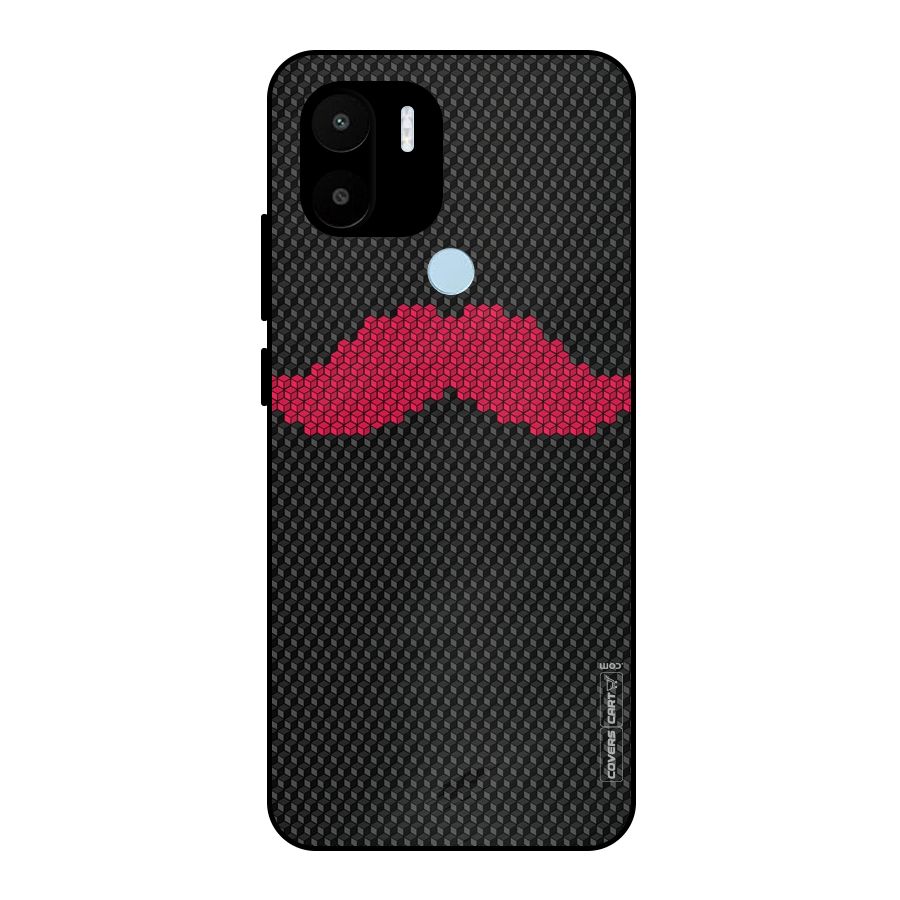 Pink Moustache Metal Back Case for Redmi A2+