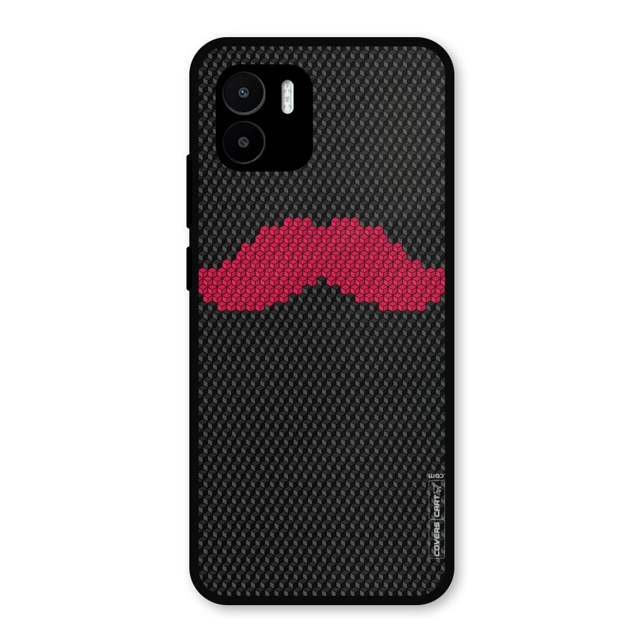 Pink Moustache Metal Back Case for Redmi A2
