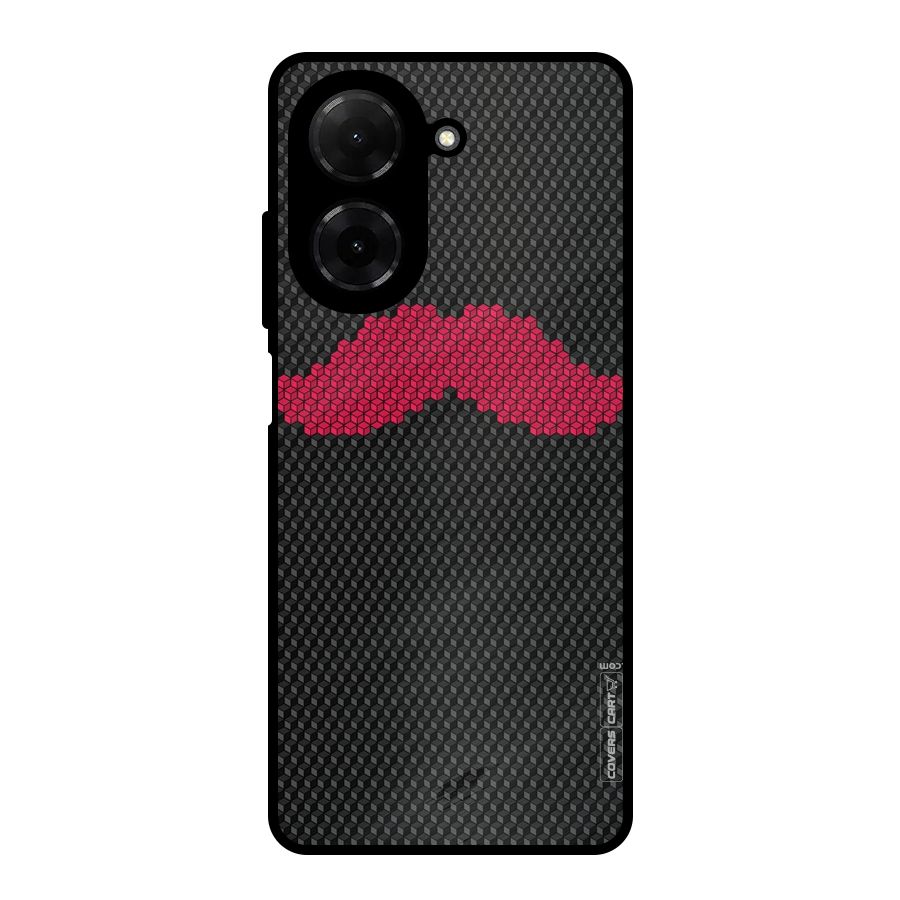 Pink Moustache Metal Back Case for Redmi A5 4G