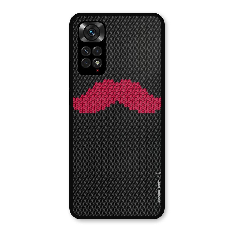 Pink Moustache Metal Back Case for Redmi Note 11