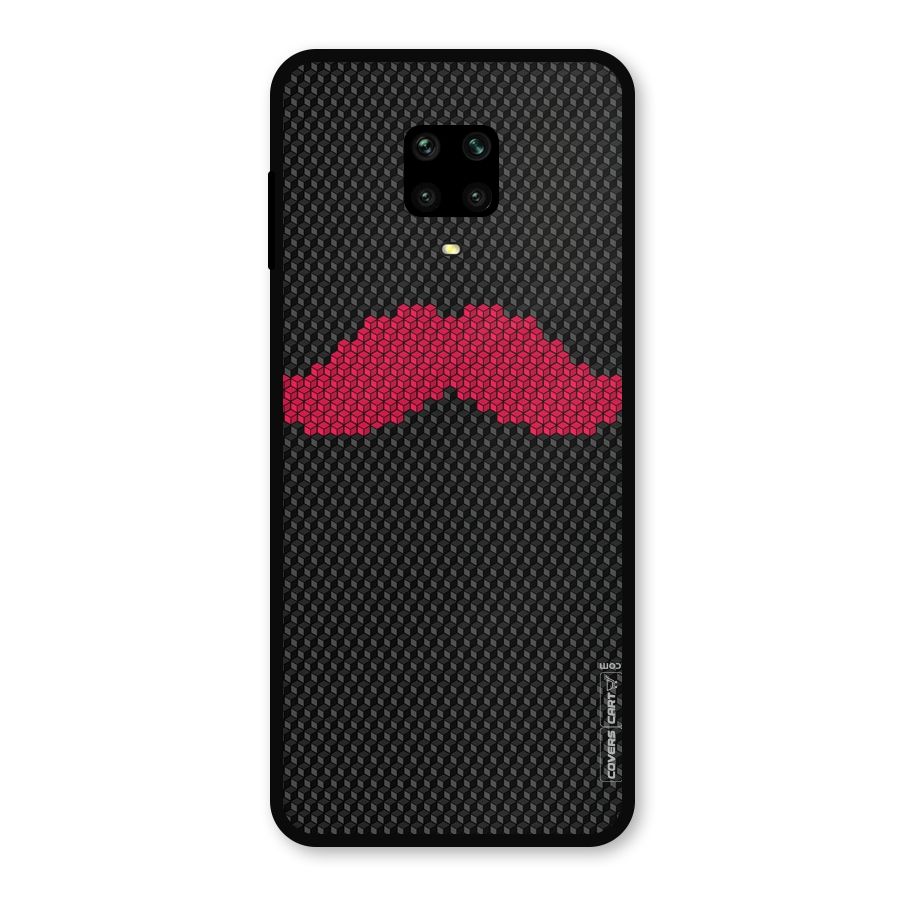 Pink Moustache Metal Back Case for Redmi Note 9 Pro