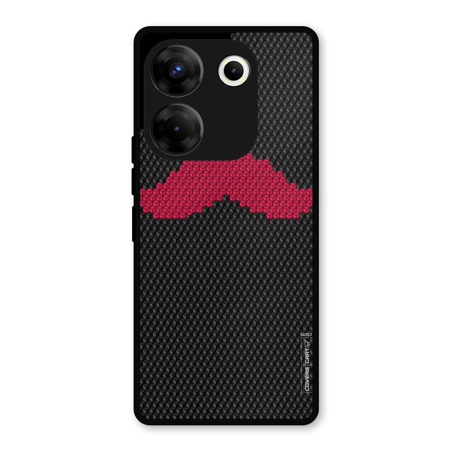 Pink Moustache Metal Back Case for Tecno Camon 20 Pro