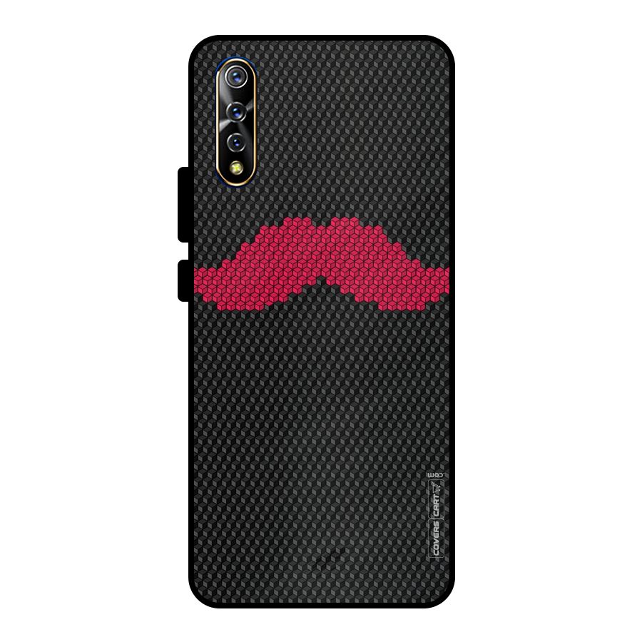 Pink Moustache Metal Back Case for Vivo S1