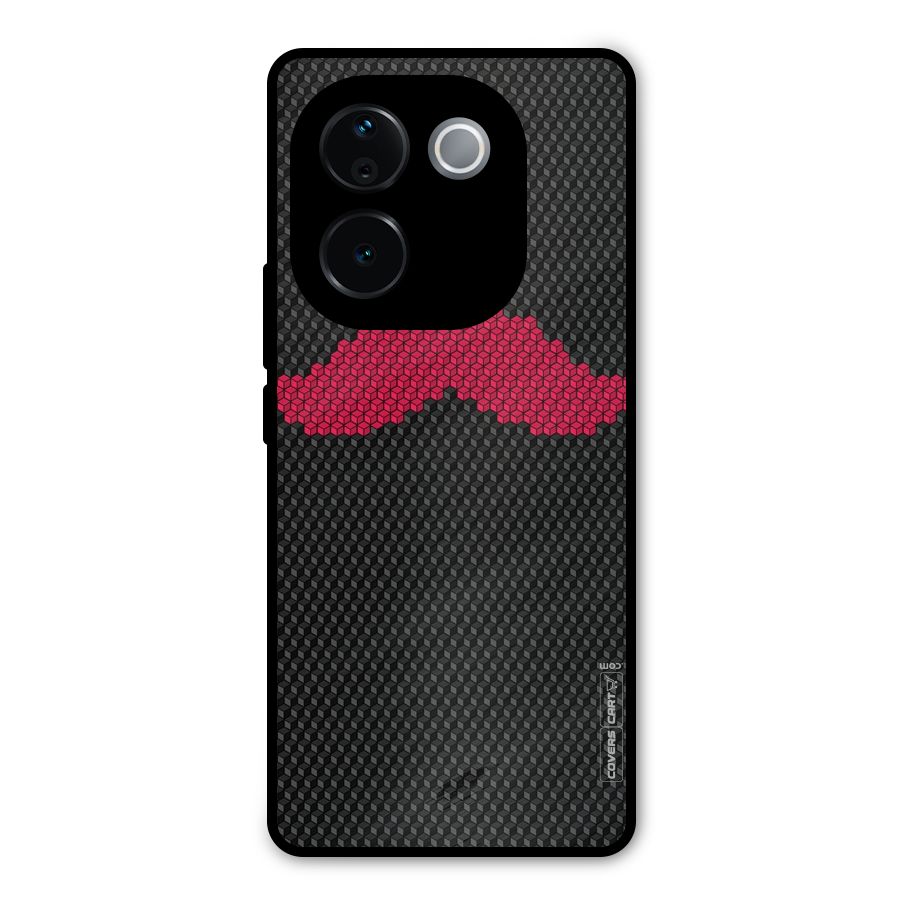 Pink Moustache Metal Back Case for Vivo T3 Pro