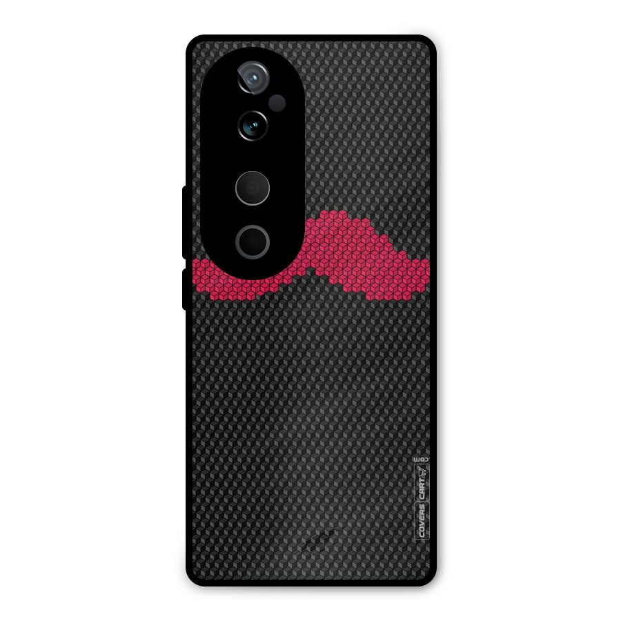 Pink Moustache Metal Back Case for Vivo T3 Ultra