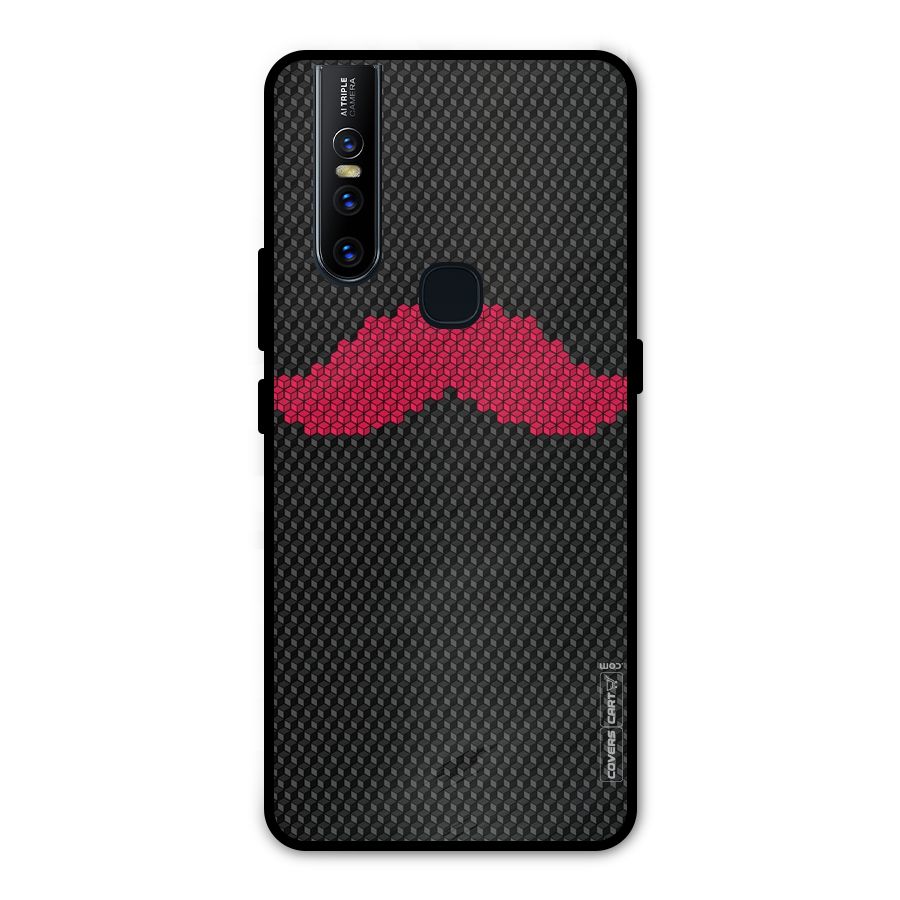 Pink Moustache Metal Back Case for Vivo V15