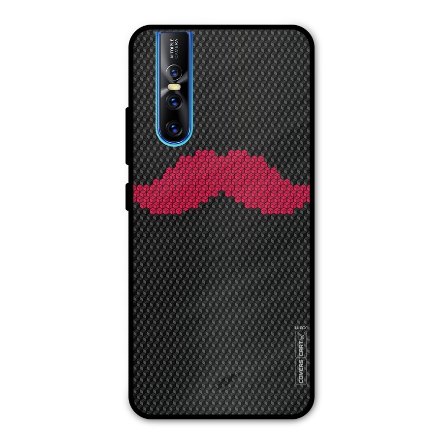Pink Moustache Metal Back Case for Vivo V15 Pro