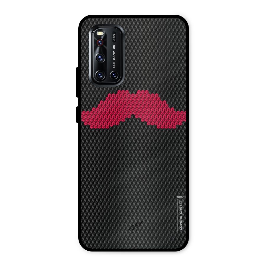 Pink Moustache Metal Back Case for Vivo V19