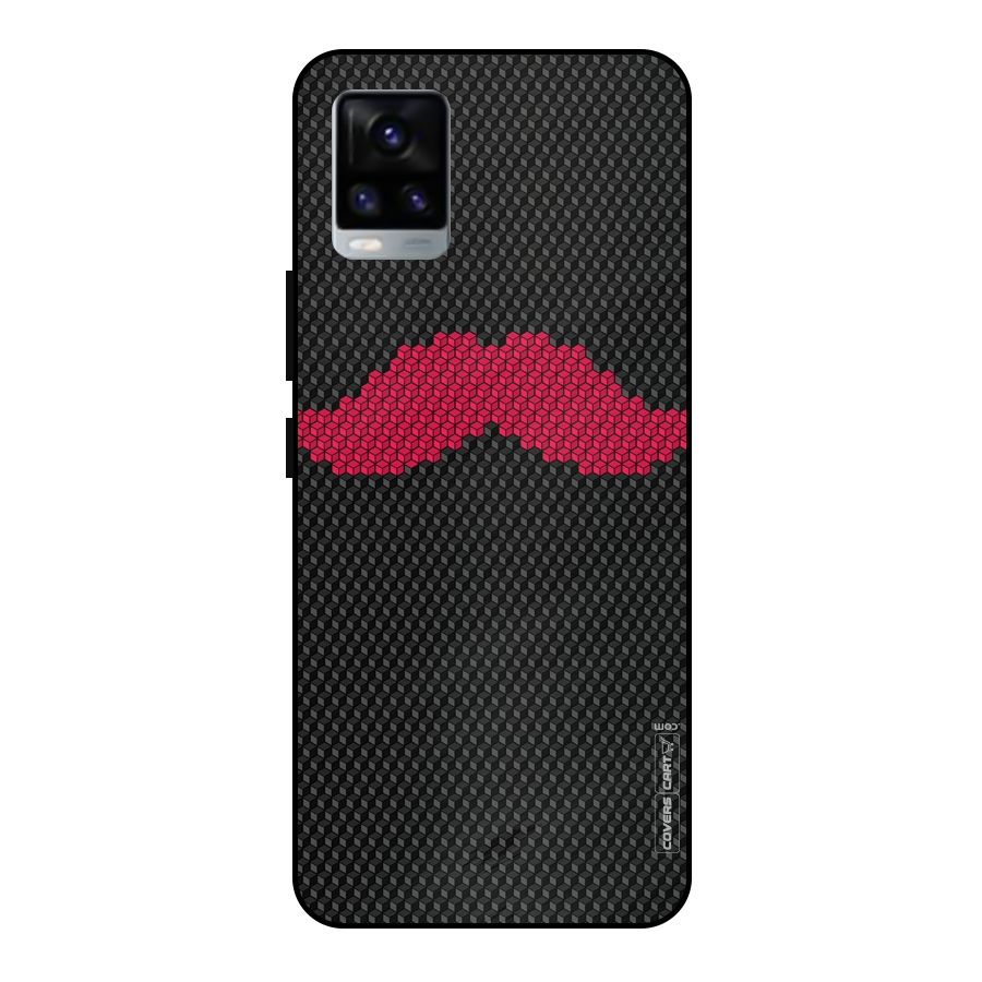Pink Moustache Metal Back Case for Vivo V20 2021