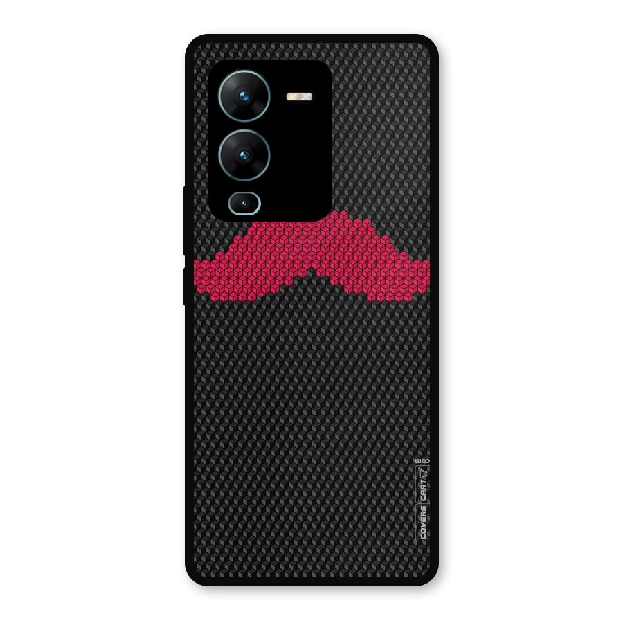 Pink Moustache Metal Back Case for Vivo V25 Pro