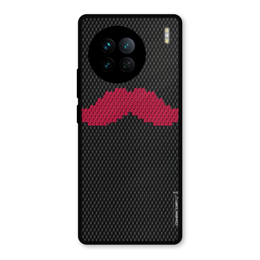 Pink Moustache Metal Back Case for Vivo X90