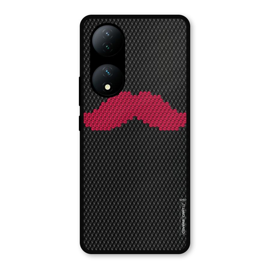 Pink Moustache Metal Back Case for Vivo Y100a