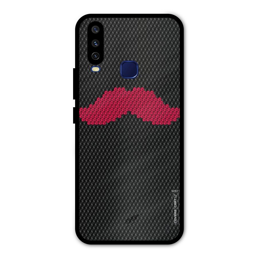 Pink Moustache Metal Back Case for Vivo Y15