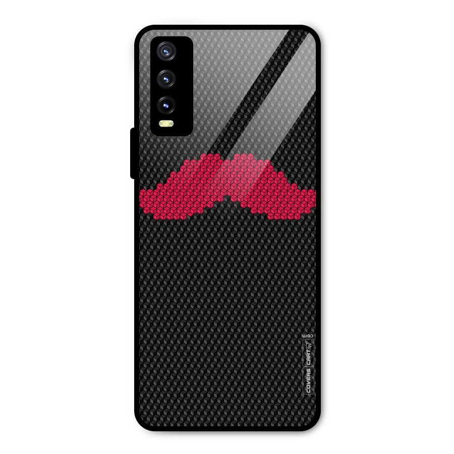 Pink Moustache Metal Back Case for Vivo Y20