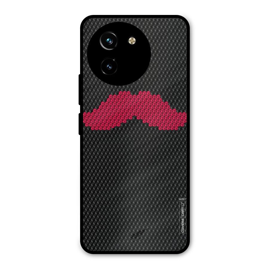 Pink Moustache Metal Back Case for Vivo Y200i