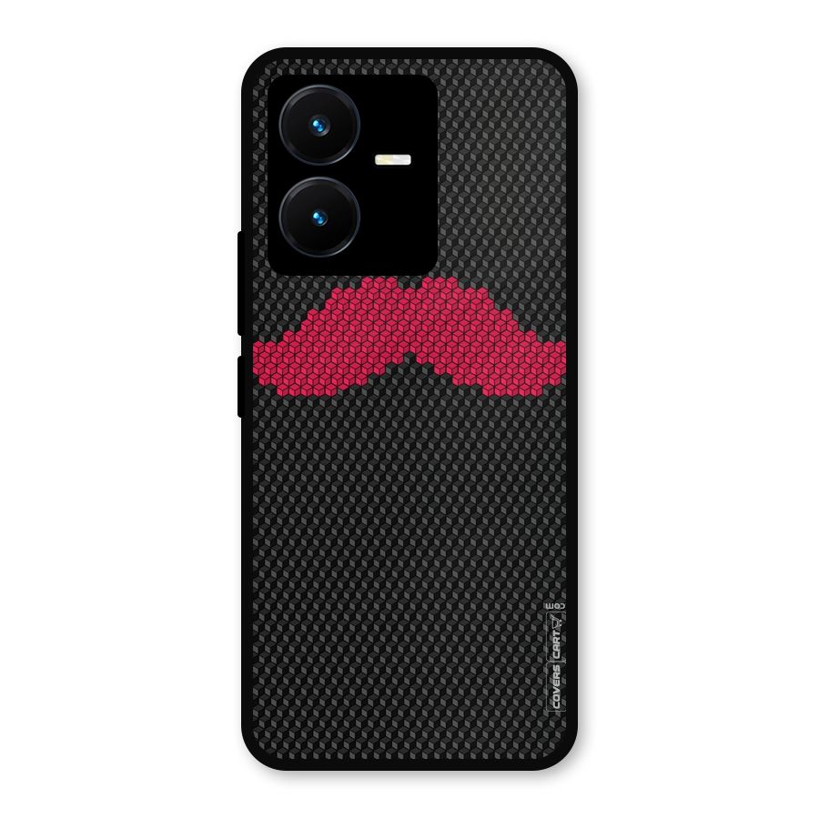 Pink Moustache Metal Back Case for Vivo Y22