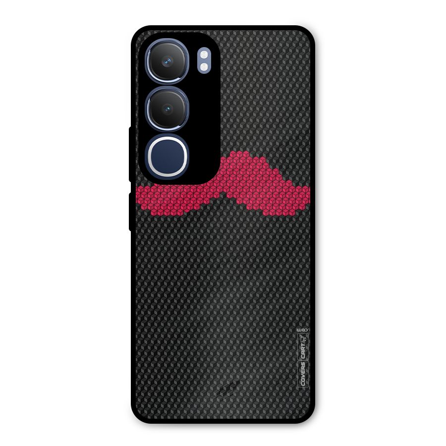 Pink Moustache Metal Back Case for Vivo Y29