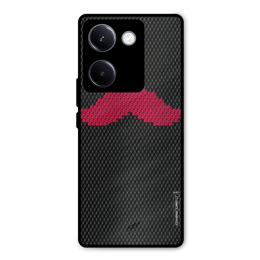 Pink Moustache Metal Back Case for Vivo Y300 Plus