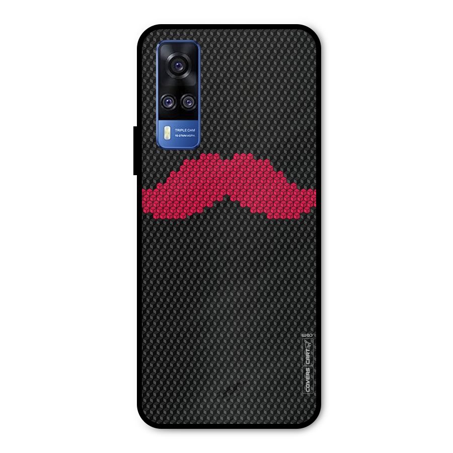 Pink Moustache Metal Back Case for Vivo Y31