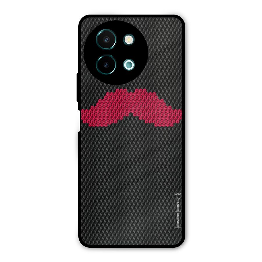 Pink Moustache Metal Back Case for Vivo Y58