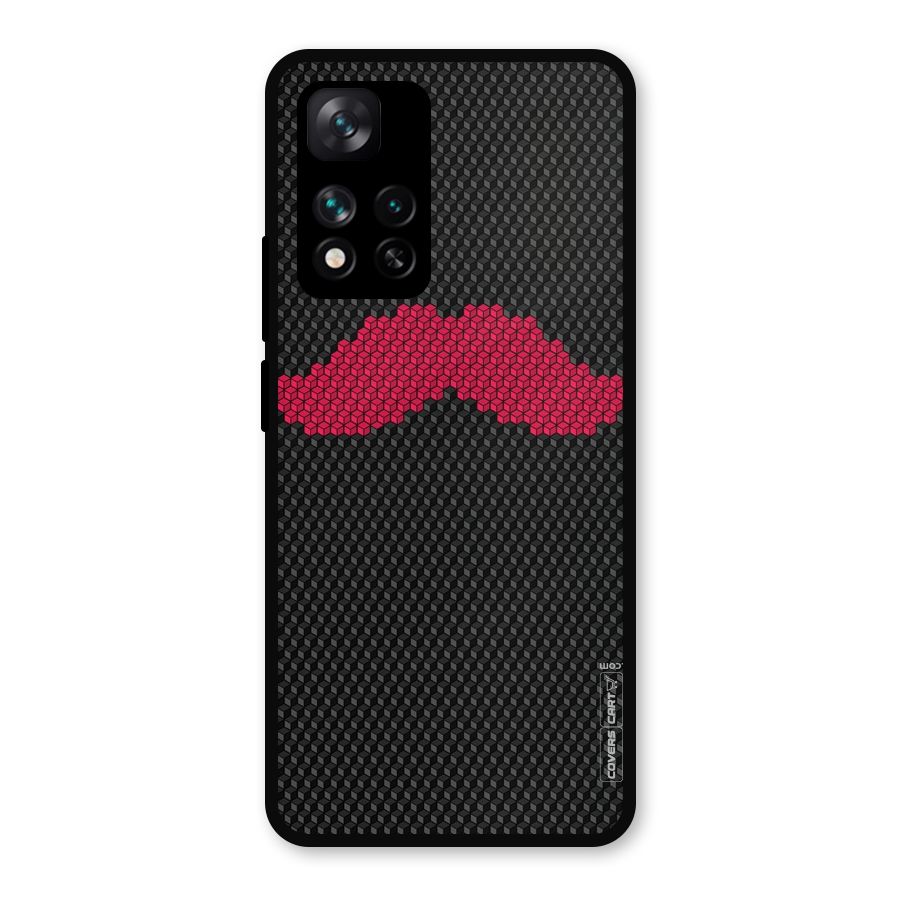 Pink Moustache Metal Back Case for Xiaomi 11i Hypercharge 5G