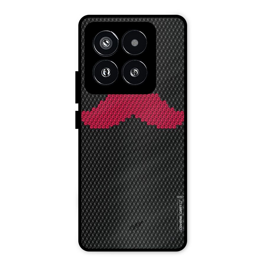 Pink Moustache Metal Back Case for Xiaomi 14 Pro