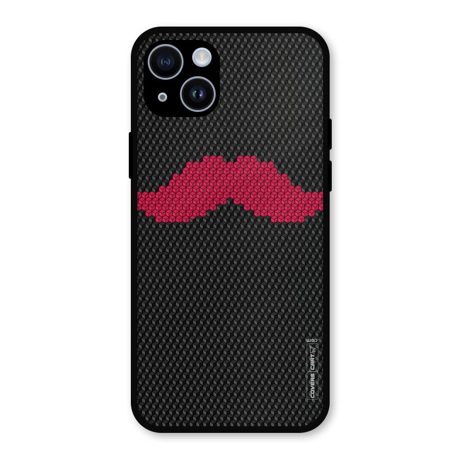 Pink Moustache Metal Back Case for iPhone 14