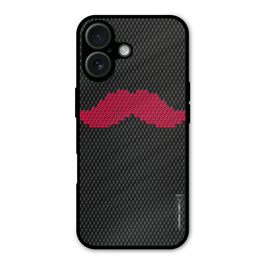 Pink Moustache Metal Back Case for iPhone 16