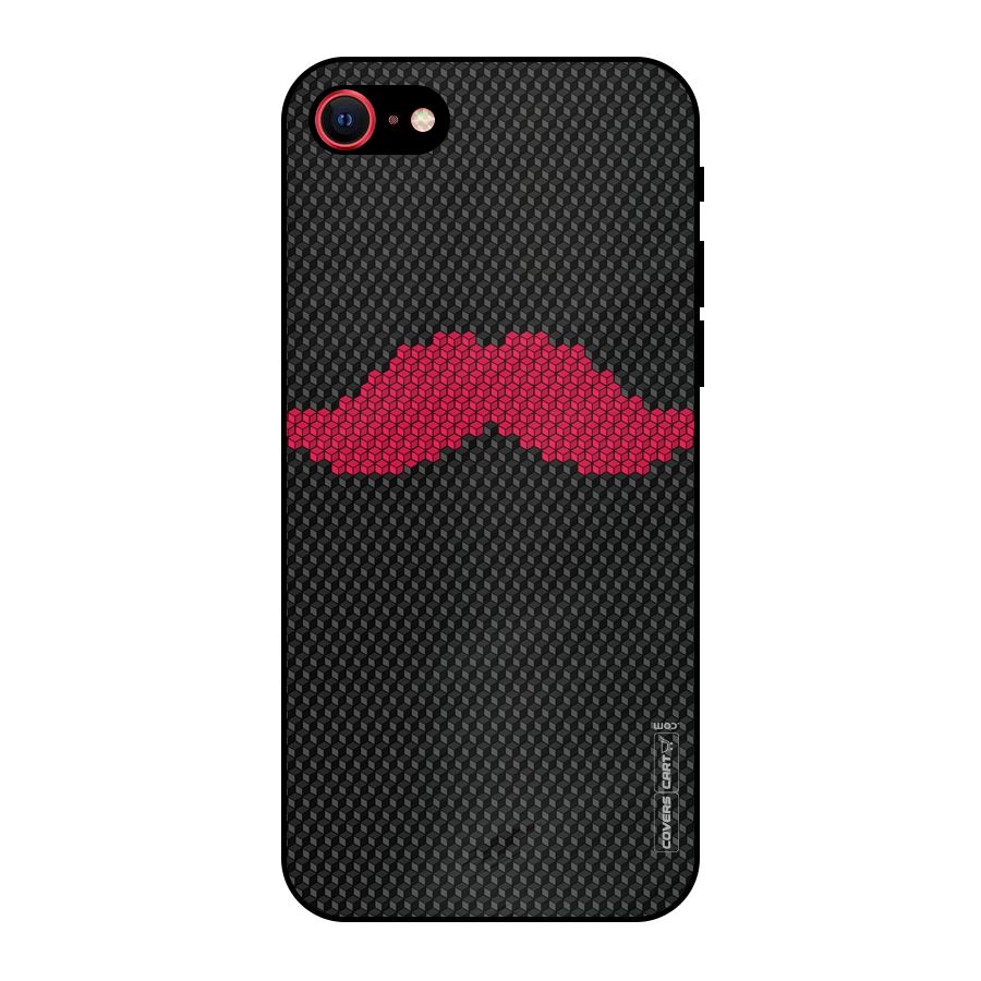Pink Moustache Metal Back Case for iPhone SE 2022
