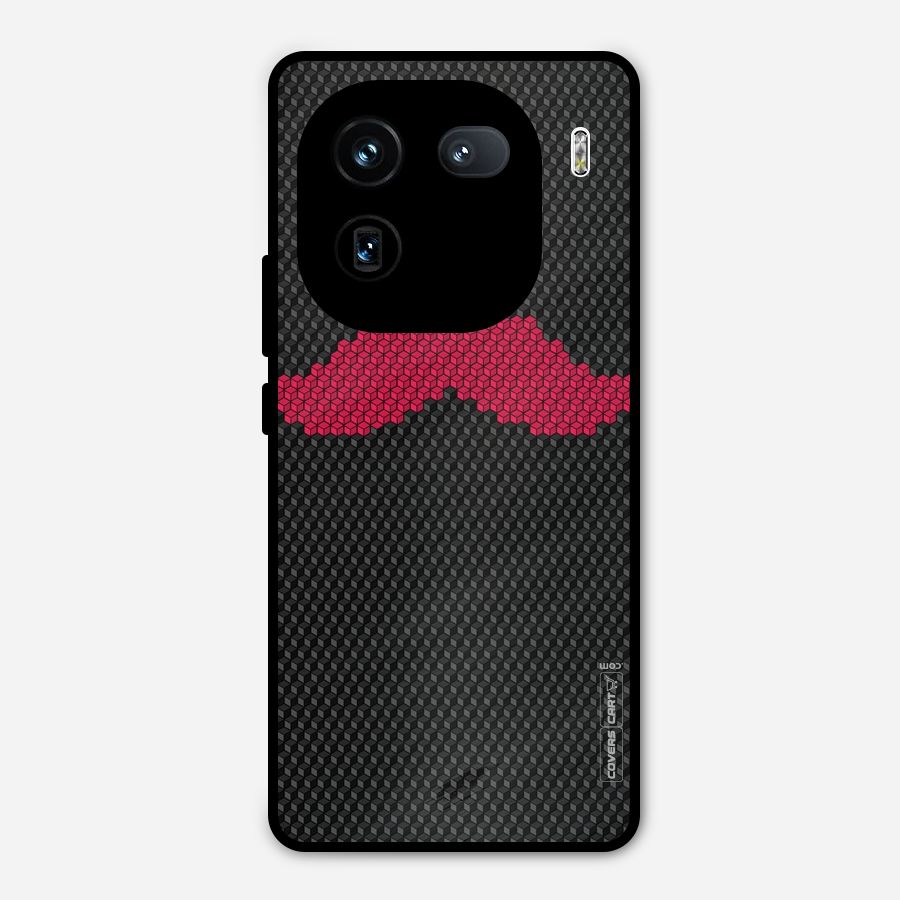 Pink Moustache Metal Back Case for iQOO 12