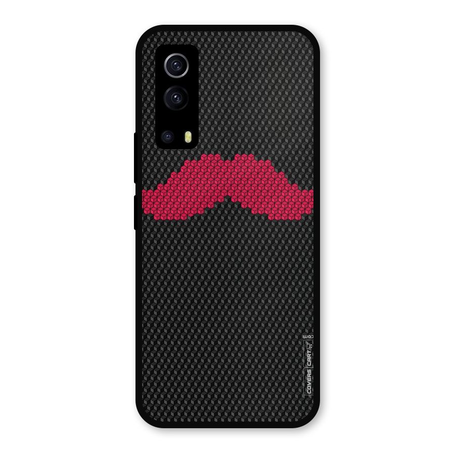 Pink Moustache Metal Back Case for iQOO Z3