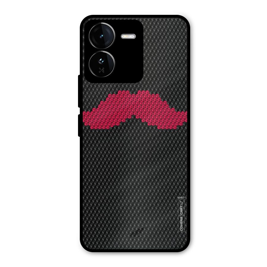Pink Moustache Metal Back Case for iQOO Z9