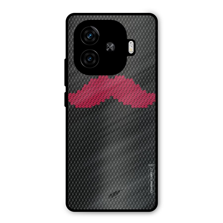 Pink Moustache Metal Back Case for iQOO Z9 Turbo
