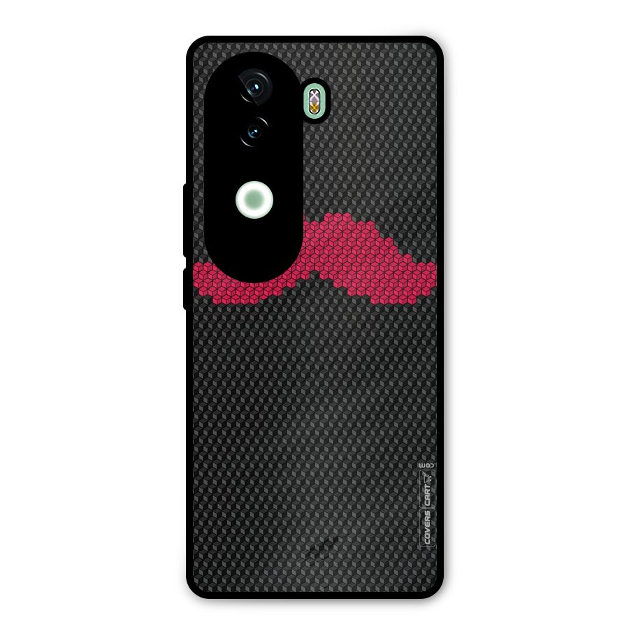 Pink Moustache Metal Back Case for iQOO Z9s