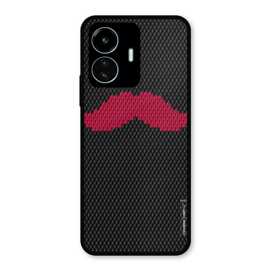 Pink Moustache Metal Back Case for vivo iQOO Z6 Lite 5G