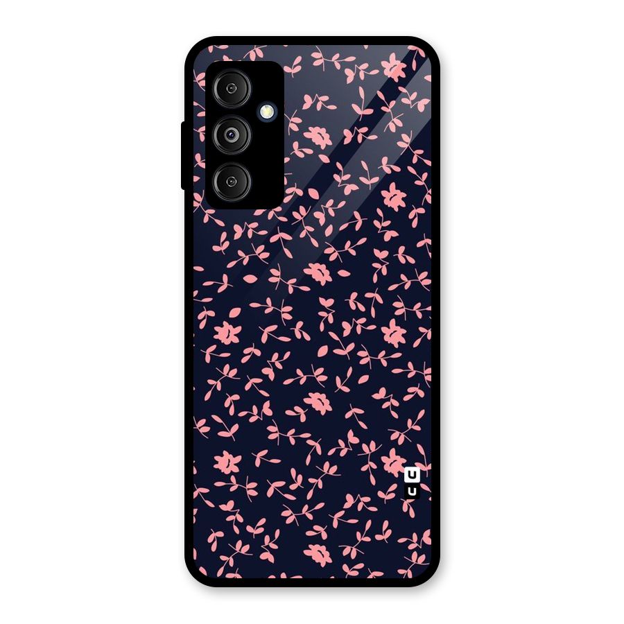 Pink Plant Design Glass Back Case for Galaxy M14 5G