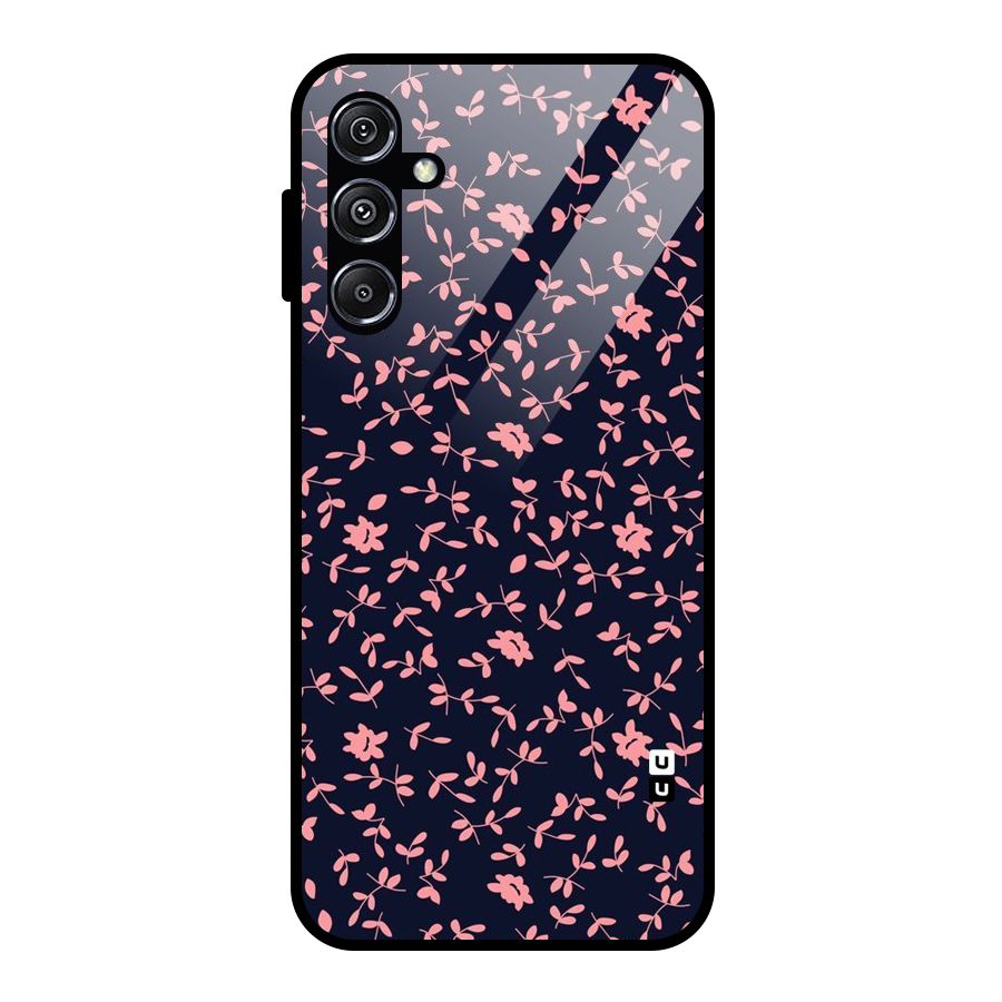 Pink Plant Design Glass Back Case for Galaxy M34 5G