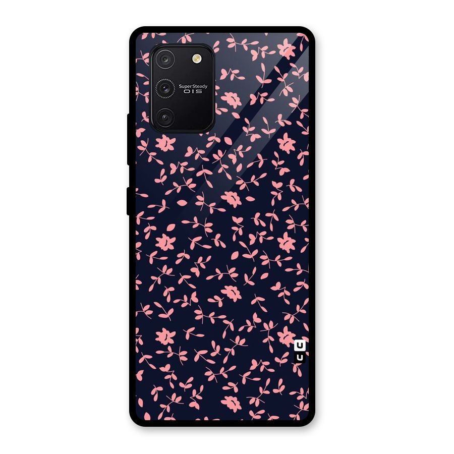 Pink Plant Design Glass Back Case for Galaxy S10 Lite