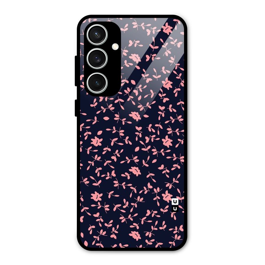 Pink Plant Design Glass Back Case for Galaxy S23 FE